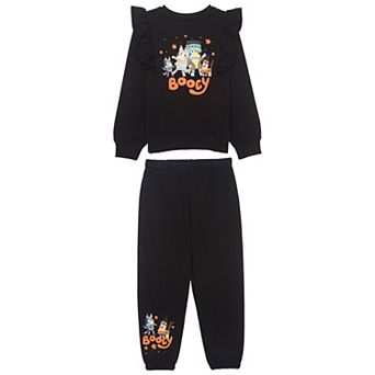 Girls 4-12 Bluey Halloween Soft Fleece 2 pc Sweatshirt & Jogger Set