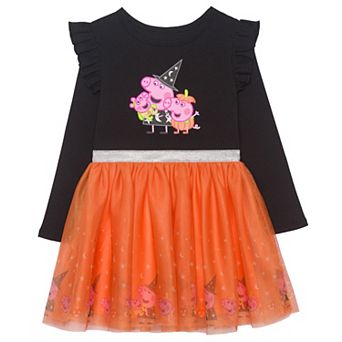 Baby & Toddler Girl Peppa Pig Trick or Treat Long Sleeve Dress