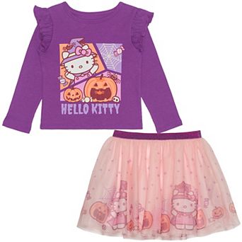 Baby & Toddler Girl Hello Kitty Halloween 2 pc Long Sleeve Top & Skirt Set