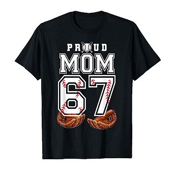 Proud Mom Baseball T-Shirt Game Day Support Jersey Shirt for Baseball Players