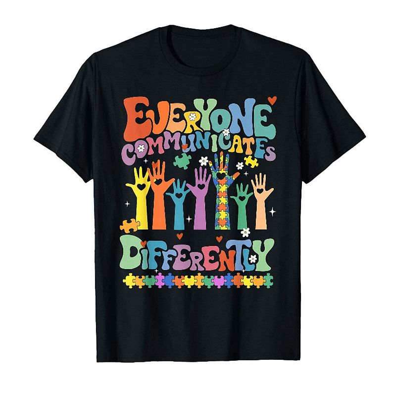 Everyone Communicates Differently Autism Awareness Speech Therapy Kids ...