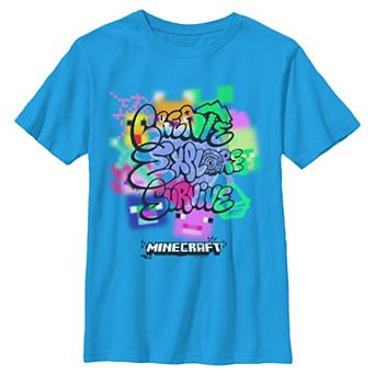 Boys 6-20 Minecraft Create Explore Survive Graphic Tee