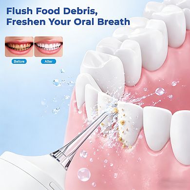 YEVYO Cordless Water Flosser Rechargeable with 4 Cleaning Modes, 4 Jet Tips, 310ml Water Tank, IPX7