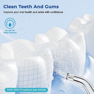 YEVYO Cordless Water Flosser Rechargeable with 4 Cleaning Modes, 4 Jet Tips, 310ml Water Tank, IPX7