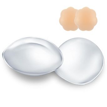 Niidor 1 Pair Silicone Bra Inserts Push-Up Breast Pads Reusable Bra Padding Bust Enhancer