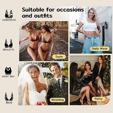 Niidor 1 Pair Silicone Bra Inserts Push-Up Breast Pads Reusable Bra Padding Bust Enhancer