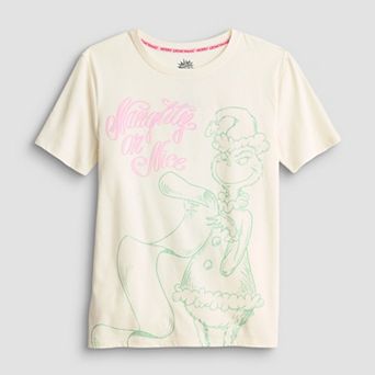 Girls 7-16 The Grinch Holiday Short Sleeve Oversized Graphic Tee