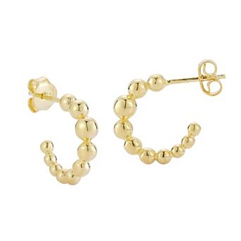 Sunkissed Sterling Sterling Silver Ball Small Hoop Earrings