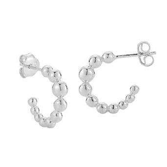 Sunkissed Sterling Sterling Silver Ball Small Hoop Earrings