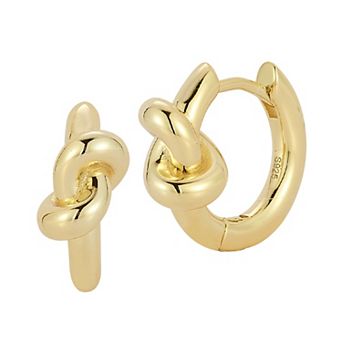 Sunkissed Sterling Sterling Silver Love Knot Round Hoop Earrings