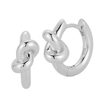 Sunkissed Sterling Sterling Silver Love Knot Round Hoop Earrings