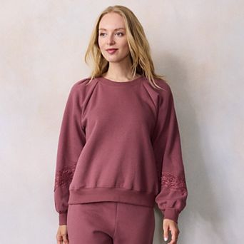 Women's LC Lauren Conrad Lace Trim Sweatshirt