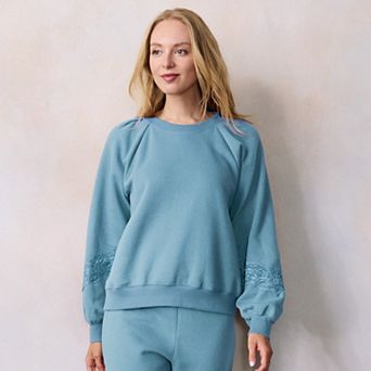 Women's LC Lauren Conrad Lace Trim Sweatshirt