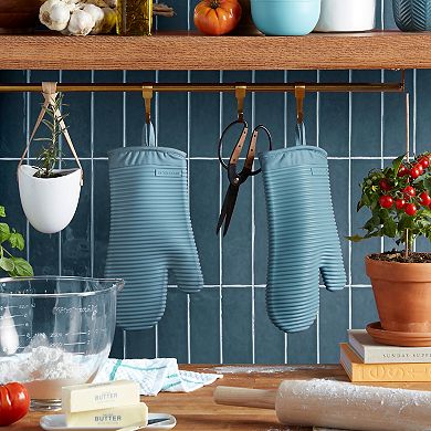 KitchenAid® Ribbed Soft Silicone Oven Mitt 2-Pack Set