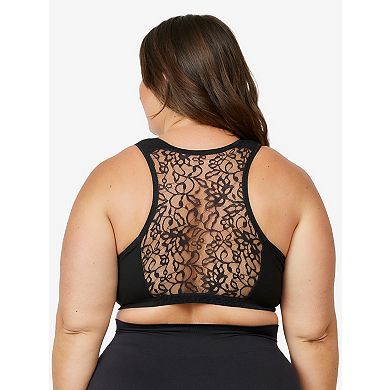The Indy - Cotton Front-Closure Lace Racerback Bra