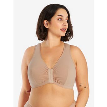 The Indy - Cotton Front-Closure Lace Racerback Bra