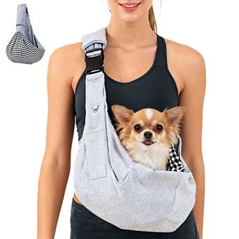 YEVYO Dog Sling Carrier for Small Pets, Reversible Pet Sling with Adjustable Strap for Cats, Puppies