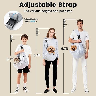 YEVYO Dog Sling Carrier for Small Pets, Reversible Pet Sling with Adjustable Strap for Cats, Puppies