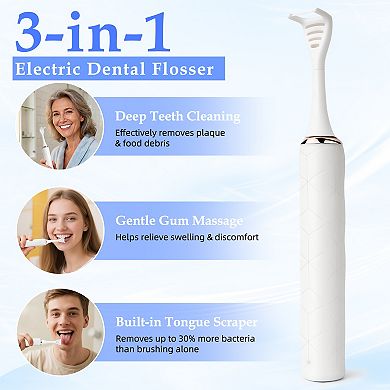 YEVYO Electric Flosser for Teeth - 140000 Ultra-High Frequency Dual-Line Flossing, Reusable Flossers