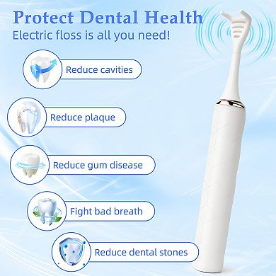 YEVYO Electric Flosser for Teeth - 140000 Ultra-High Frequency Dual-Line Flossing, Reusable Flossers
