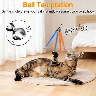 YEVYO 11-Pack Retractable Cat Wand Toys (15”-39”), Interactive Cat Toys for Indoor Cats