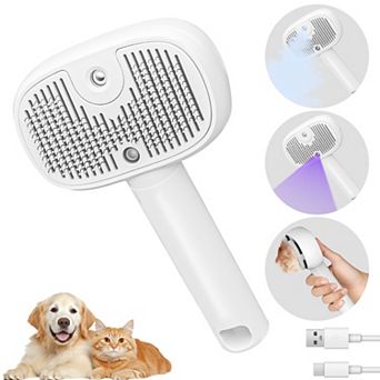 YEVYO 3-in-1 Cat & Dog Steam Brush - UV Sanitizing, Misting & Deshedding Tool for Long & Short Hair