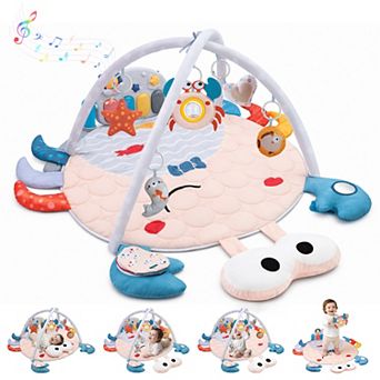 YEVYO Baby Play Mat & Musical Activity Gym - Kick Piano with 200 Songs & Sensory Toys for Crawling