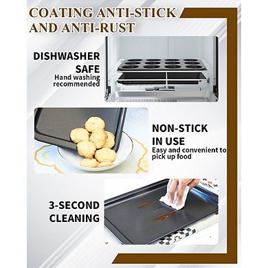 19-Piece Nonstick Bakeware Set, Stackable Pans, Cookie, Cake, Loaf & Muffin Pans