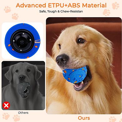 YEVYO Ultra-Durable Chew-Proof Dog Ball - Smart Motion-Activated Jumping Toy with 3 Play Modes