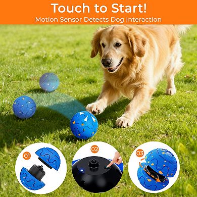 YEVYO Ultra-Durable Chew-Proof Dog Ball - Smart Motion-Activated Jumping Toy with 3 Play Modes