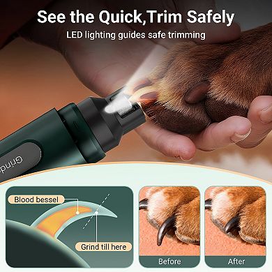 YEVYO 5-Speed Dog Nail Grinder, LED Display with Diamond Grinding Wheel for Large Dogs & Cats