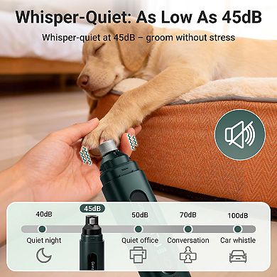 YEVYO 5-Speed Dog Nail Grinder, LED Display with Diamond Grinding Wheel for Large Dogs & Cats