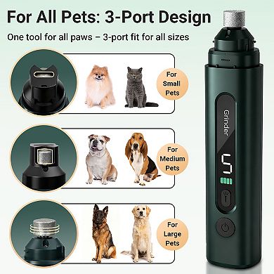 YEVYO 5-Speed Dog Nail Grinder, LED Display with Diamond Grinding Wheel for Large Dogs & Cats