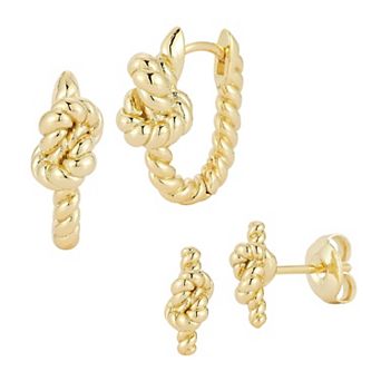 Everyday by Sunkissed Twist Love Knot 2-Pair Earring Set