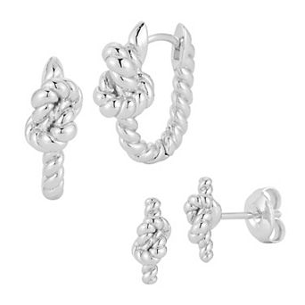 Everyday by Sunkissed Twist Love Knot 2-Pair Earring Set