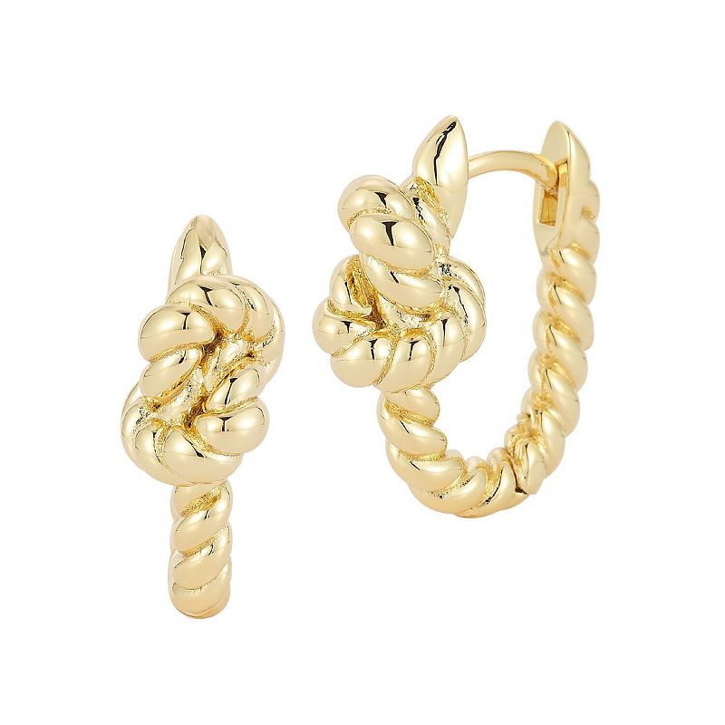 Everyday by Sunkissed Twist Love Knot Oval Huggie Earrings, Women's, Gold Tone