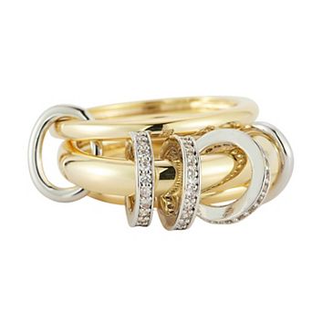 Everyday by Sunkissed Two Tone Cubic Zirconia Linked Tri Ring
