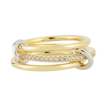 Everyday by Sunkissed Cubic Zirconia Thin Linked Tri Ring
