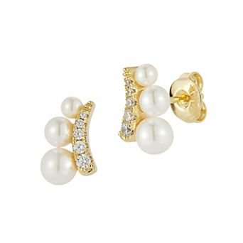 Everyday by Sunkissed Cubic Zirconia Simulated Pearl Stud Earrings
