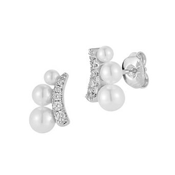 Everyday by Sunkissed Cubic Zirconia Simulated Pearl Stud Earrings