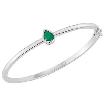 Everyday by Sunkissed Pear Cubic Zirconia Solitaire Bangle Bracelet