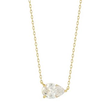 Everyday by Sunkissed Pear Cubic Zirconia Solitaire Pendant Necklace