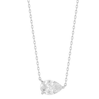 Everyday by Sunkissed Pear Cubic Zirconia Solitaire Pendant Necklace