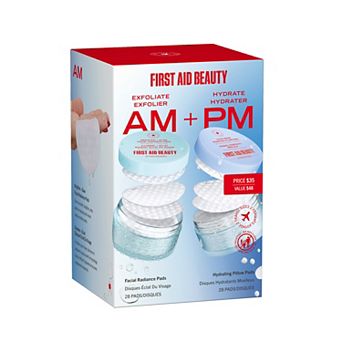 First Aid Beauty Exfoliate AM + Hydrate PM Skincare Pads Travel Size Duo