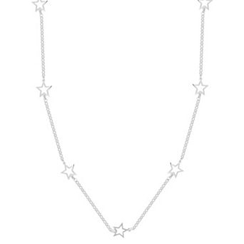 Sunkissed Sterling Star Station Choker Necklace