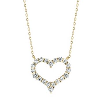 Sunkissed Sterling Cubic Zirconia Open Heart Pendant Necklace