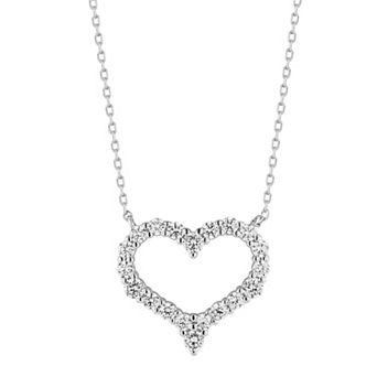 Sunkissed Sterling Cubic Zirconia Open Heart Pendant Necklace