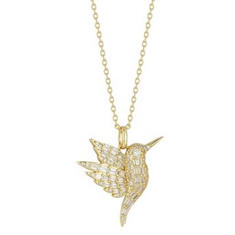 Sunkissed Sterling Cubic Zirconia Hummingbird Pendant Necklace