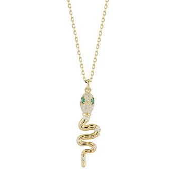 Sunkissed Sterling Cubic Zirconia Snake Pendant Necklace