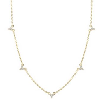Sunkissed Sterling Cubic Zirconia Cluster Station Necklace